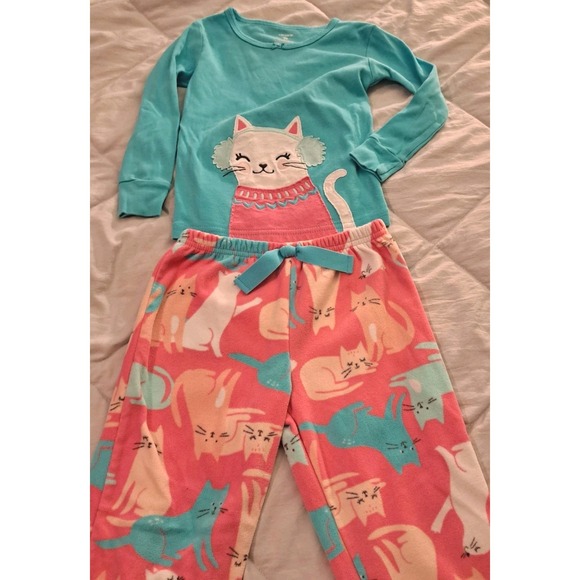 Lot of 5 Girls 3T Carter's Winter Clothing‎ Snow Bibbs Sweater Dress Pjs + - Picture 5 of 15